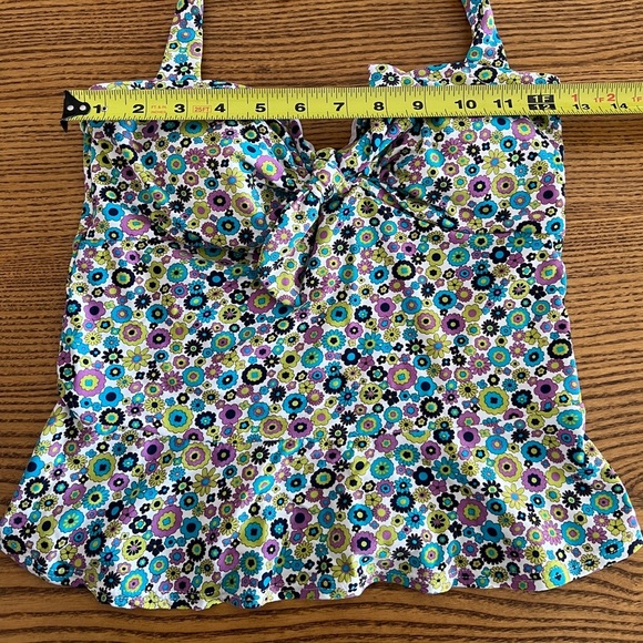 Coco Rave Floral Print Halter Bathing Suit Top M 34 C - Picture 4 of 8